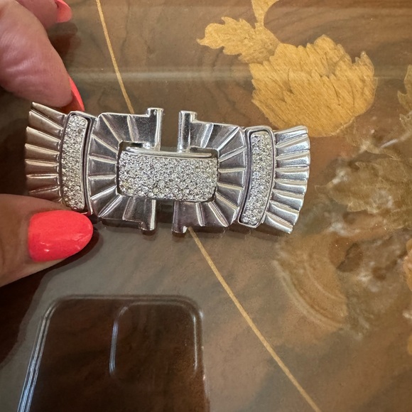 Judith Leiber crystal Swarovski metalic bow pin brooch. New - Picture 11 of 16